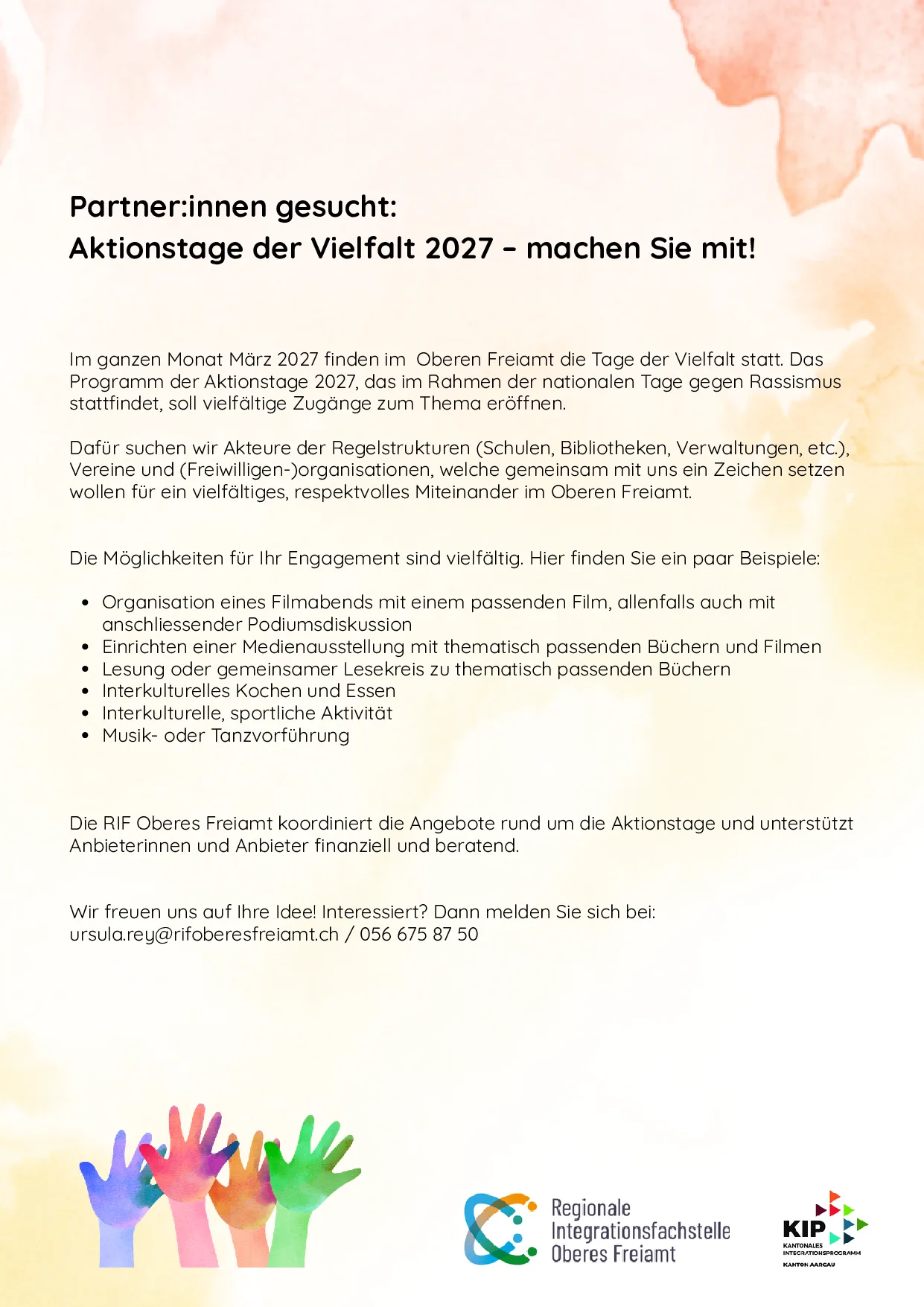 Aktionstage der Vielfalt 2027: Partner:innen gesucht: